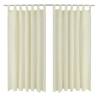 2 pcs Cream Micro-Satin Curtains - 140 x 175 cm | HiPoMarket