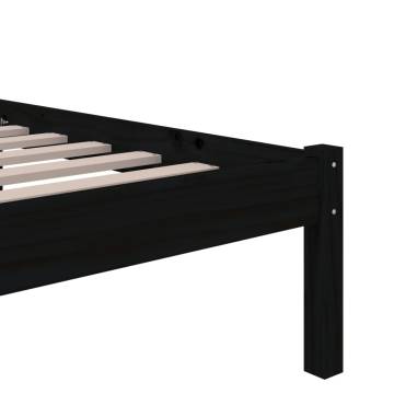 Black Solid Wood Bed Frame 75x190 cm Small Single | HipoMarket