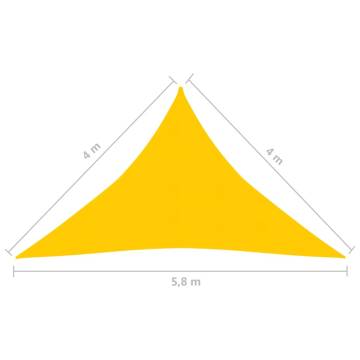 Yellow Sunshade Sail 4x4x5.8m - UV & Mould Resistant HDPE