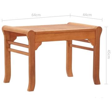 Garden Bench 64 cm - Durable Solid Eucalyptus Wood