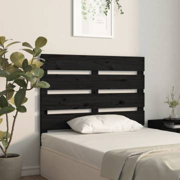 Stylish Black Pine Wood Headboard - 75x3x80 cm