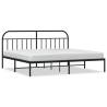 Metal Bed Frame with Headboard - Black, 193x203 cm - HipoMarket