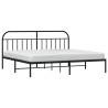 Metal Bed Frame with Headboard - Black, 193x203 cm - HipoMarket