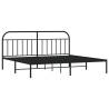 Metal Bed Frame with Headboard - Black, 193x203 cm - HipoMarket