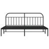 Metal Bed Frame with Headboard - Black, 193x203 cm - HipoMarket