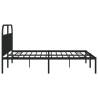 Metal Bed Frame with Headboard - Black, 193x203 cm - HipoMarket