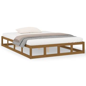 Honey Brown King Size Bed Frame | Solid Pine Wood - Hipo Market