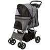 TRIXIE Folding Pet Stroller for Dogs & Cats - Grey