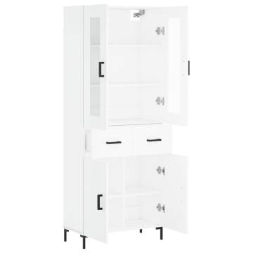 Stylish Highboard White 69.5x34x180 cm - Durable & Elegant