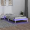 LED Bed Frame White 100x200 cm Solid Wood Colour white Size 100 x 200 cm 