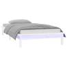 LED Bed Frame White 100x200 cm - Solid Wood Design