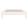 LED Bed Frame White 100x200 cm - Solid Wood Design