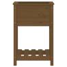 Planter with Shelf Honey Brown - Solid Pine Wood | HipoMarket