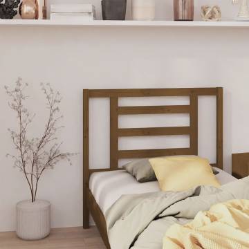 Stylish Honey Brown Bed Headboard in Solid Pine Wood | Hipomarket