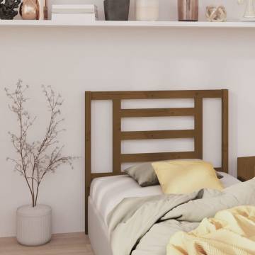 Stylish Honey Brown Bed Headboard in Solid Pine Wood | Hipomarket