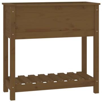 Planter with Shelf Honey Brown 82.5x34.5x81 cm - Solid Pine