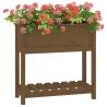 Planter with Shelf Honey Brown 82.5x34.5x81 cm - Solid Pine