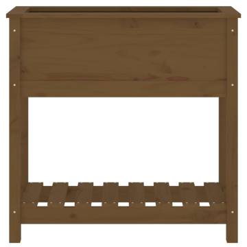 Planter with Shelf Honey Brown 82.5x34.5x81 cm - Solid Pine