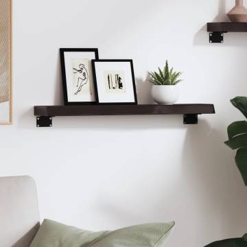 Wall Shelf Dark Brown 60x10x4 cm - Treated Solid Wood Oak