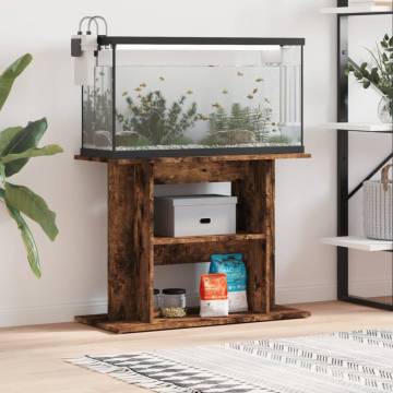 Aquarium Stand Smoked Oak 80x35x60 cm - Stylish & Durable