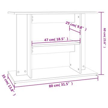 Aquarium Stand Smoked Oak 80x35x60 cm - Stylish & Durable