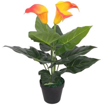 Artificial Calla Lily Plant 45 cm - Red and Yellow Beauty