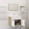 2 Piece Bathroom Furniture Set - White & Sonoma Oak