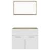 2 Piece Bathroom Furniture Set - White & Sonoma Oak