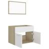 2 Piece Bathroom Furniture Set - White & Sonoma Oak