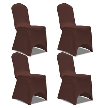 Stretch Chair Cover 4 Pcs Brown - Elegant & Versatile