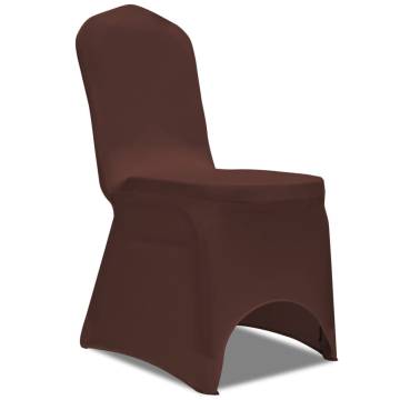 Stretch Chair Cover 4 Pcs Brown - Elegant & Versatile