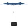 Double-Head Parasol with LEDs - Azure Blue 316x240 cm