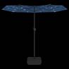 Double-Head Parasol with LEDs - Azure Blue 316x240 cm