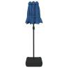 Double-Head Parasol with LEDs - Azure Blue 316x240 cm