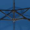 Double-Head Parasol with LEDs - Azure Blue 316x240 cm