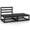 2 Piece Garden Lounge Set Black Solid Pinewood Colour black Quantity in Package 1 Model middle + footrest Number of 