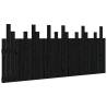 Elegant Black Wall Headboard - Solid Pine Wood 185x3x80 cm