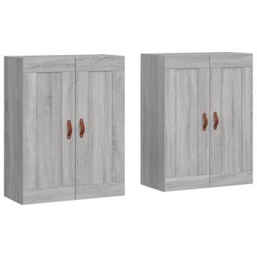 Elegant Grey Sonoma Wall Mounted Cabinets - 2 pcs