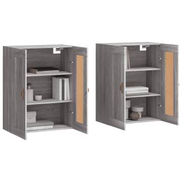 Elegant Grey Sonoma Wall Mounted Cabinets - 2 pcs