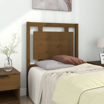 Stylish Honey Brown Pine Wood Bed Headboard - 80.5x4x100 cm