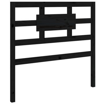 Bed Headboard Black 105.5x4x100 cm | Solid Wood Pine