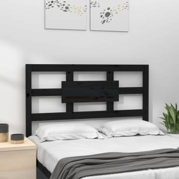 Bed Headboard Black 105.5x4x100 cm | Solid Wood Pine