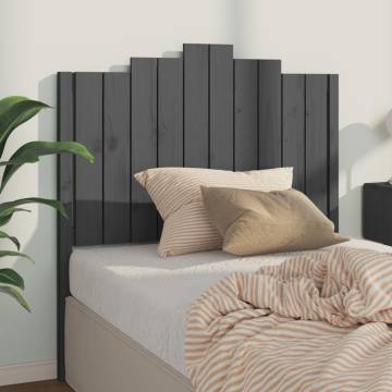 Stylish Grey Bed Headboard - Solid Pine Wood 106x4x110 cm