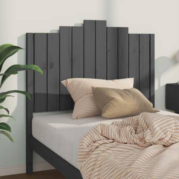 Stylish Grey Bed Headboard - Solid Pine Wood 106x4x110 cm