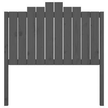 Stylish Grey Bed Headboard - Solid Pine Wood 106x4x110 cm