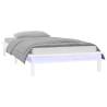 LED Bed Frame White 75x190 cm - Small Single Solid Wood