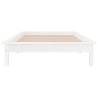 LED Bed Frame White 75x190 cm - Small Single Solid Wood