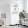 Stylish Highboard White 69.5x34x180 cm - Durable & Elegant