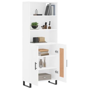 Stylish Highboard White 69.5x34x180 cm - Durable & Elegant