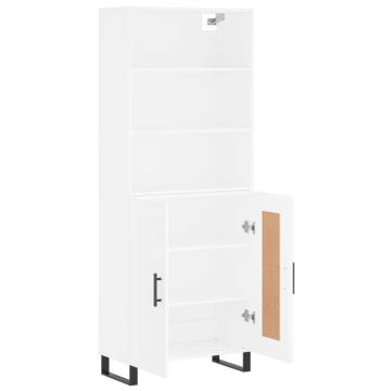 Stylish Highboard White 69.5x34x180 cm - Durable & Elegant